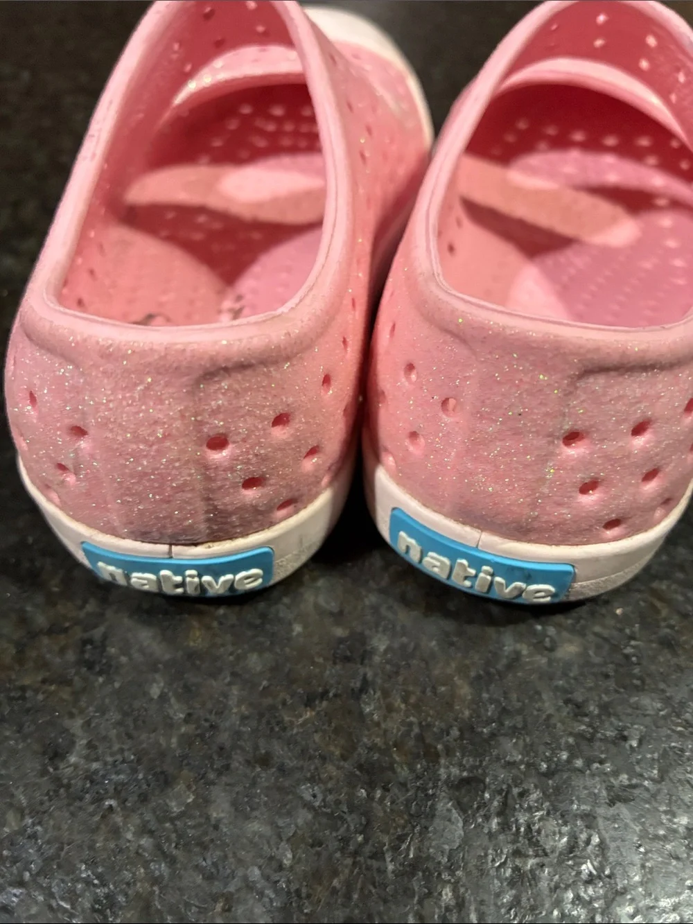 Native Kids Pink Mary Jane Water Shoes with White Toe Caps